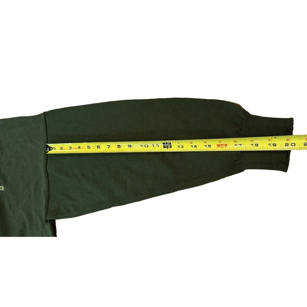 Vintage Lacoste Green 100% Wool Mens Turtleneck Size 7 US XXL Made France Logo